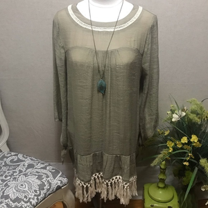 NWT Kori America 3/4 Sleeve‎ Tunic Top S
